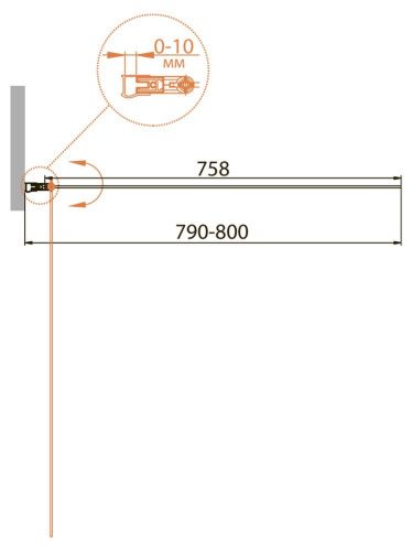Душевая шторка на ванну Cezares RELAX RELAX-V-1-80/140-C-Bi 80х140 стекло прозрачное профиль белый ориентация универсальная - фото 2