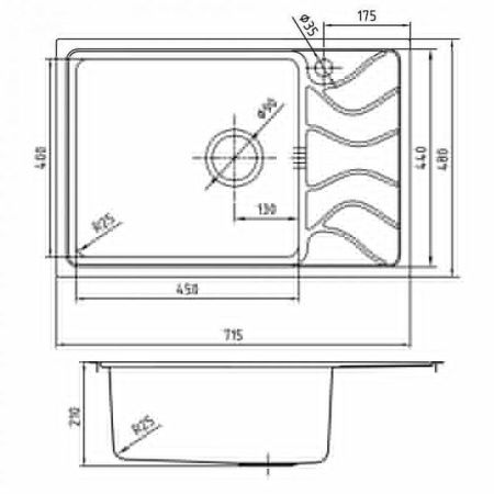 Кухонная мойка Iddis Reeva REE71SLi77 70х50 цвет хром поверхность глянцевая