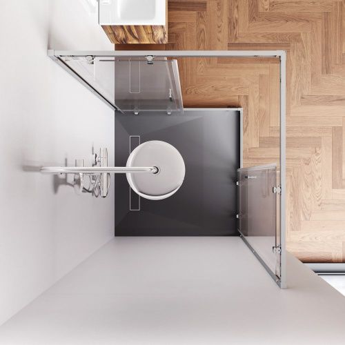 Душевой уголок Am.Pm Gem W90G-403-100100-MT 100х100 стекло прозрачное профиль хром без поддона - фото 4