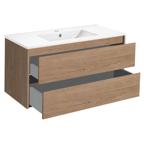 Тумба под раковину Vincea Gio VMC-2G100NO 100х50 подвесная цвет коричневый - фото 3