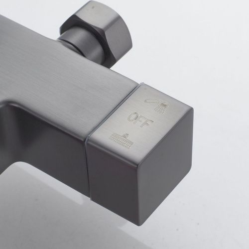 Душевая стойка Shevanik S4636T настенная цвет оружейная сталь - фото 5