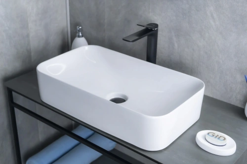 Раковина керамическая Gid Geométrico 51199 60х40 накладная цвет белый без отверстий под смеситель - фото 3