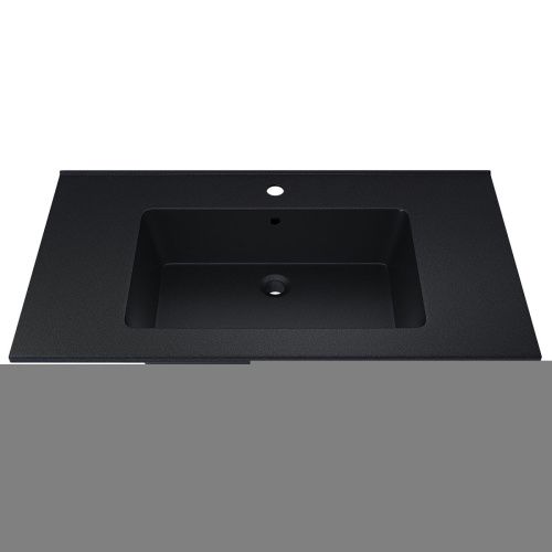 Раковина из искусственного камня Uperwood Parma Quartz 291003011 90х50 полувстраиваемая цвет черный - фото 3