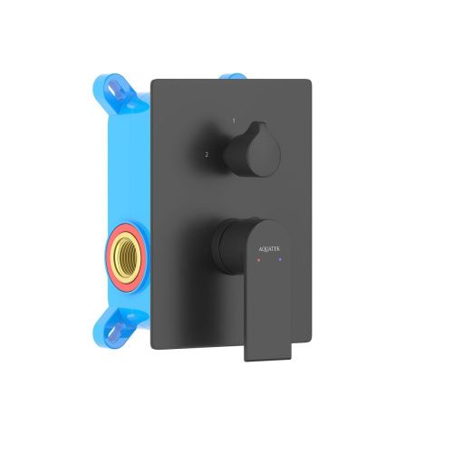 Смеситель для ванны Aquatek ЛИРА AQ1446MB встраиваемый в стену черный