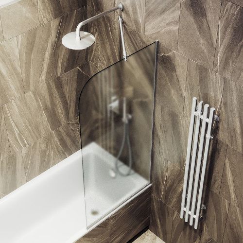 Душевая шторка на ванну Maybah Glass MGV-149-5у 75х140 стекло тонированное профиль хром ориентация универсальная - фото 4