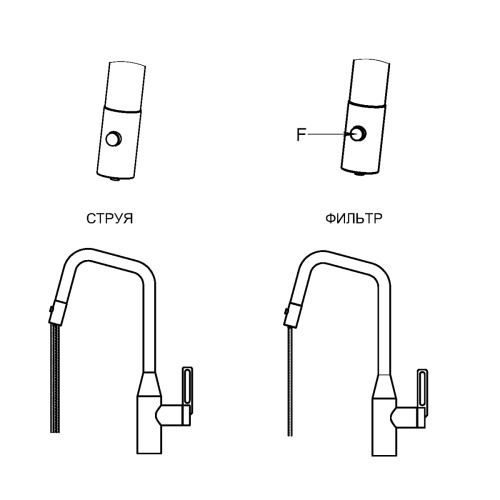 Смеситель для кухни Granula 8171, ЧЕРНЫЙ на мойку черный - фото 3