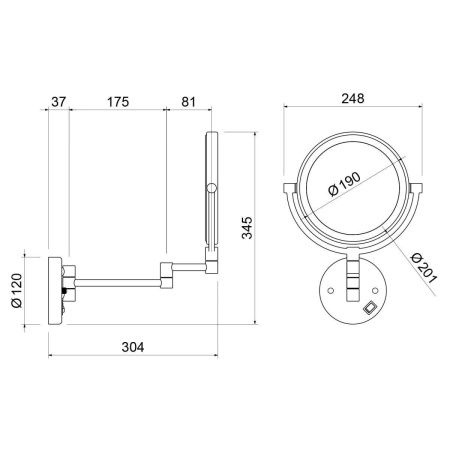 Косметическое зеркало Timo Saona 13376/20