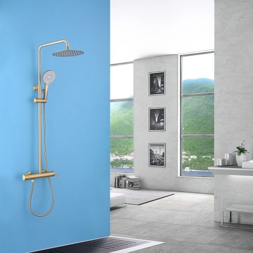 Душевая стойка Abber AF8816G настенная цвет золото - фото 2