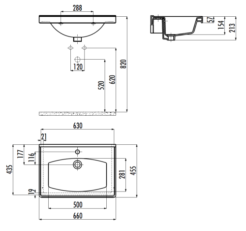 Раковина из сантехнического фарфора Creavit Sera TF165-00CB00E-0000 70х50 накладная цвет белый - фото 2