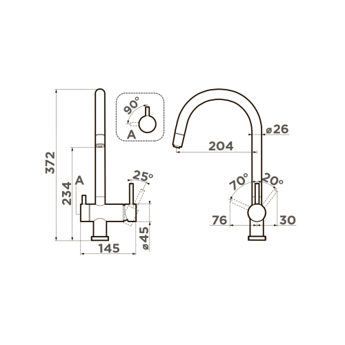 Смеситель для кухни Omoikiri Yamada-P 4974260 на мойку бежевый - фото 2