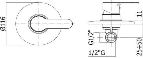 Смеситель для душа Paffoni Blu BLU010CR встраиваемый в стену хром - фото 2