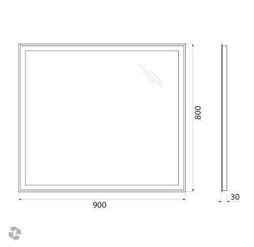 Зеркало с подсветкой BelBagno SPC-GRT-900-800-LED-BTN 90х80 подвесное - фото 5