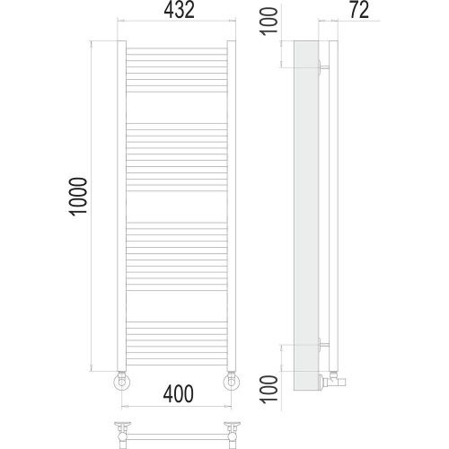 Полотенцесушитель водяной Terminus 4670078529374 45х100 хром - фото 3