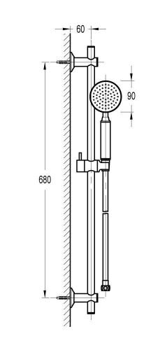 Душевой гарнитур Cezares ECO ECO-SD-NOP настенный черный - фото 2