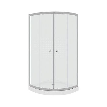 Душевой уголок Parly Z9111 90х90 стекло с рисунком профиль хром с поддоном