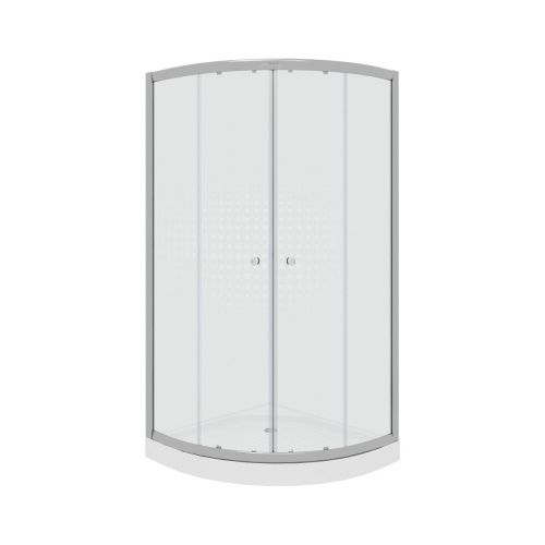 Душевой уголок Parly Z9111 90х90 стекло с рисунком профиль хром с поддоном