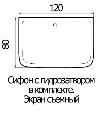 Душевой поддон акриловый Wemor 10000000259 120х80 белый с каркасом