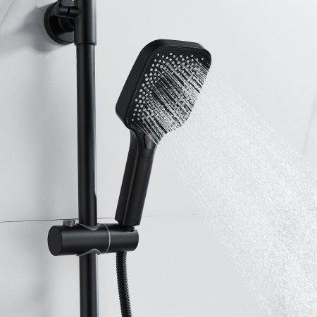 Душевая стойка Shevanik S9636H настенная цвет черный