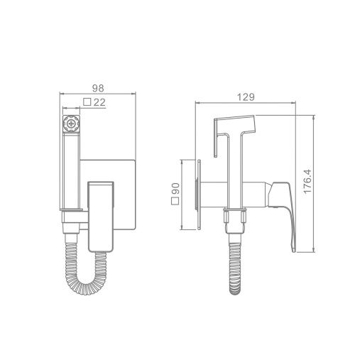 Гигиенический душ со смесителем Raglo R02 R02.54.03 золото - фото 2