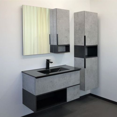 Тумба с раковиной Comforty Франкфурт 00-00006503CF 90х50 подвесная цвет серый - фото 5