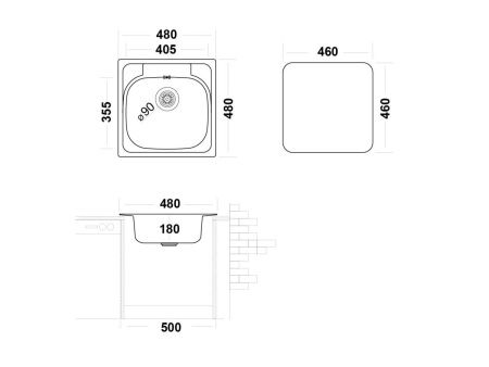 Кухонная мойка Ukinox Гранд GRP480.480 -GT8K 0C 50х50 цвет хром поверхность полированная