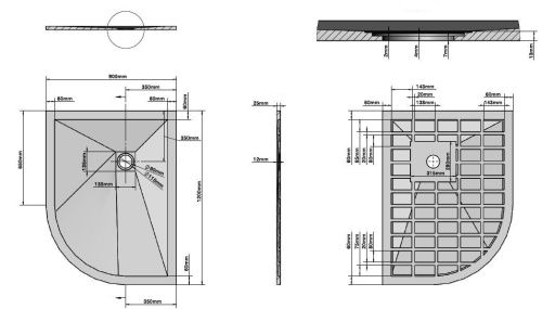 Душевой поддон из искусственного камня Vincea H25 VST-4SQ9012W-L 120х90 белый - фото 5