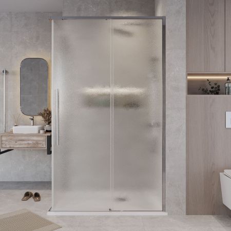 Душевой уголок Grossman Galaxy 300.K33.01.9080.10.02 90х80 стекло текстурное профиль хром без поддона