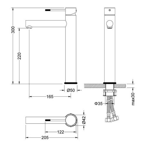 Смеситель Timo Saona 2311/03F на раковину черный - фото 2