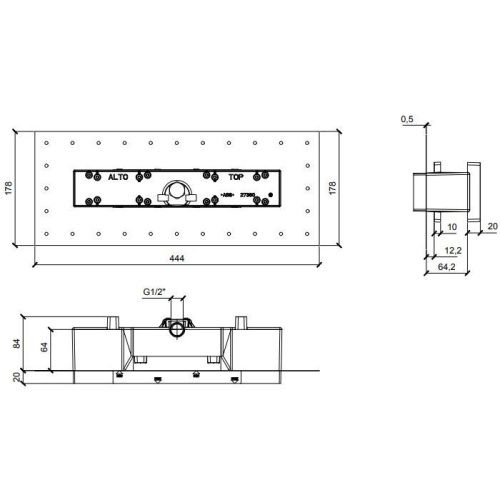 Встраиваемая часть для излива Almar Waterfall Wall Built-In E003193 - фото 2