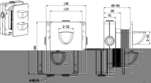 Смеситель для ванны с душем Allen Brau Infinity 5.21116-00 встраиваемый в стену хром с термостатом - фото 4