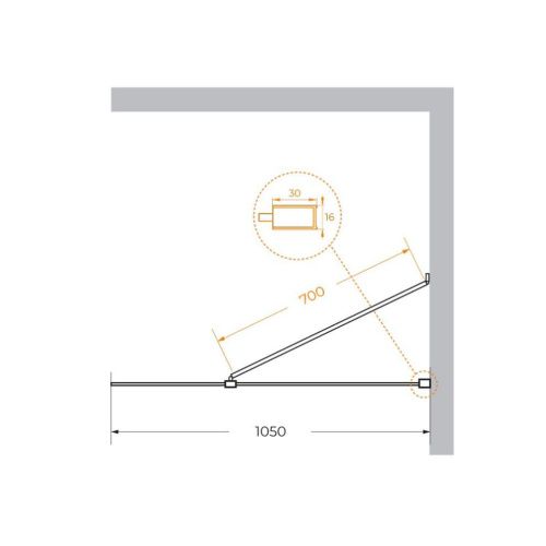 Душевая перегородка Cezares LIBERTA LIBERTA-L-1-TB-105-C-NERO 105х195 стекло прозрачное профиль черный - фото 4
