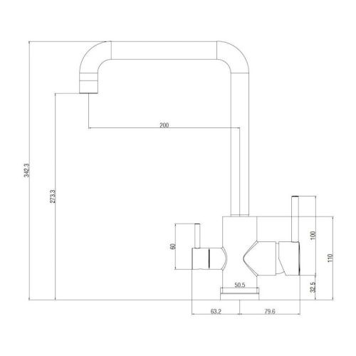 Смеситель для кухни Voda Kitchen FW519GM на мойку вороненая сталь - фото 3