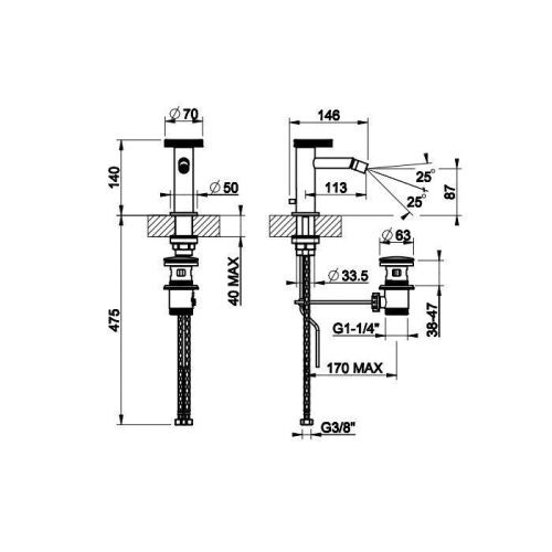 Смеситель Gessi Anello 63307#031 на биде хром - фото 2