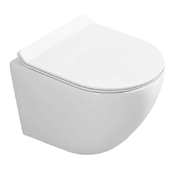 Унитаз подвесной Art&Max OVALE AM011CHR белый с сиденьем микролифт безободковый каскадный смыв