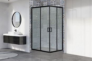 Душевой уголок Royal Bath HPD RB11590HPD-C-BL 115х90 стекло матовое профиль черный без поддона