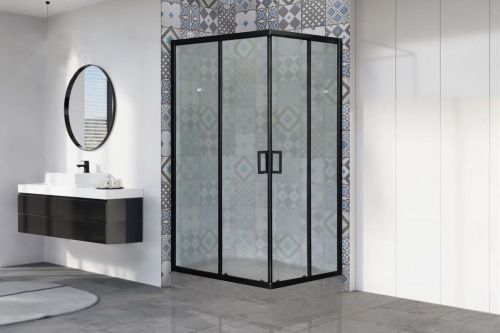 Душевой уголок Royal Bath HPD RB1120HPD-C-BL 120х100 стекло матовое профиль черный без поддона