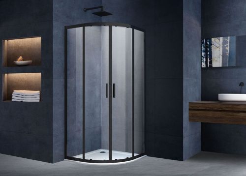 Душевой уголок Vincea Alpha VSQ-3AL900CLB 90х90 стекло прозрачное профиль черный без поддона - фото 2