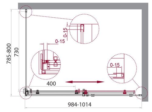 Душевой уголок BelBagno ACQUA ACQUA-AH-1-100/80-C-Cr 100х80 стекло прозрачное профиль хром без поддона - фото 2