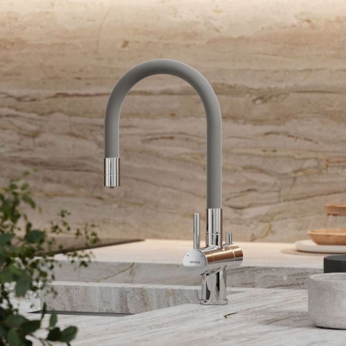 Смеситель для кухни Sancos Lucia SC4004CH на мойку хром/серый - фото 3