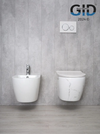 Унитаз подвесной Gid Convexo 62228Y черный с сиденьем микролифт безободковый смыв торнадо