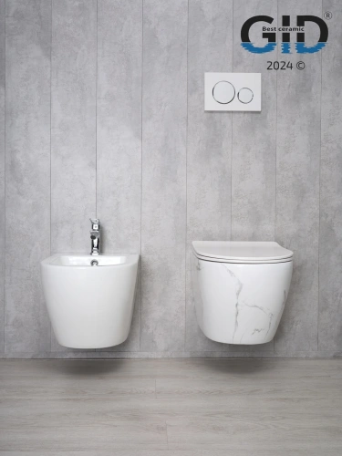 Унитаз подвесной Gid Convexo 62228Y черный с сиденьем микролифт безободковый смыв торнадо - фото 5