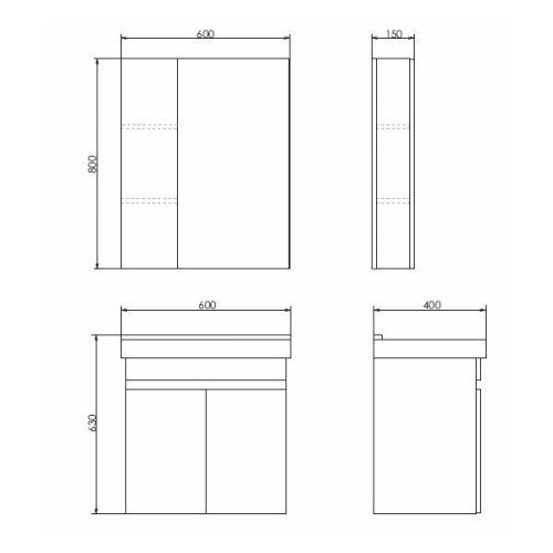 Зеркало-шкаф Comforty Тромсе 00004142221CF 60х80 подвесной цвет бежевый/белый - фото 2