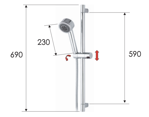Душевой гарнитур Remer  315R321HG настенный хром - фото 2