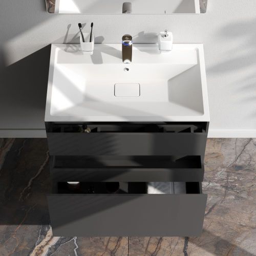 Тумба под раковину Am.Pm Inspire V2.0 M50AFHX0803GM 80х50 подвесная цвет серый - фото 3