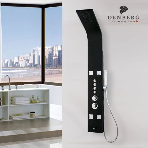 Душевая панель Denberg LT-204 настенная цвет черный с термостатом - фото 4