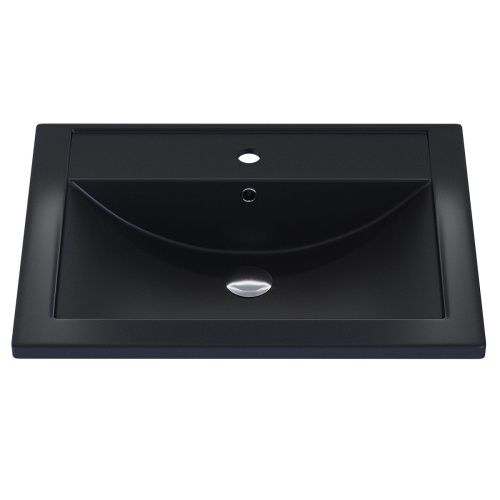 Раковина из искусственного камня Uperwood Foster Quartz 291030054 60х40 полувстраиваемая цвет черный - фото 5