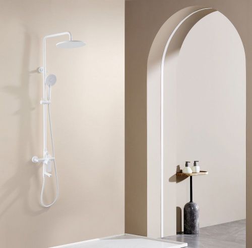 Душевая стойка Abber AF8016FWL настенная цвет белый - фото 2