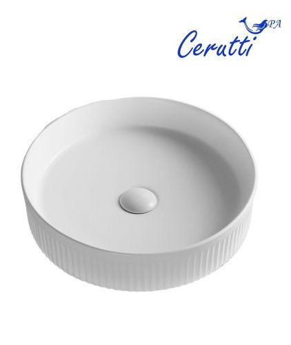 Раковина из сантехнического фарфора Cerutti SPA CR8010 40х40 накладная цвет белый без отверстий под смеситель - фото 2