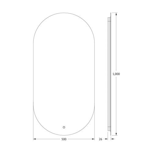 Зеркало с подсветкой Defesto OPTI DF 2904S 50х100 подвесное - фото 2