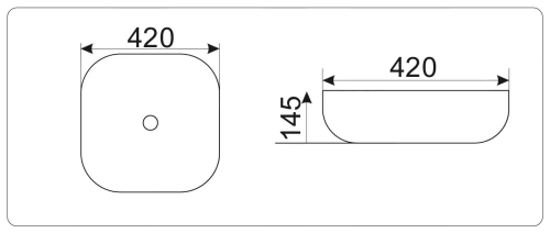 Раковина керамическая Gid 53302 40х40 накладная цвет белый/серебро без отверстий под смеситель - фото 5
